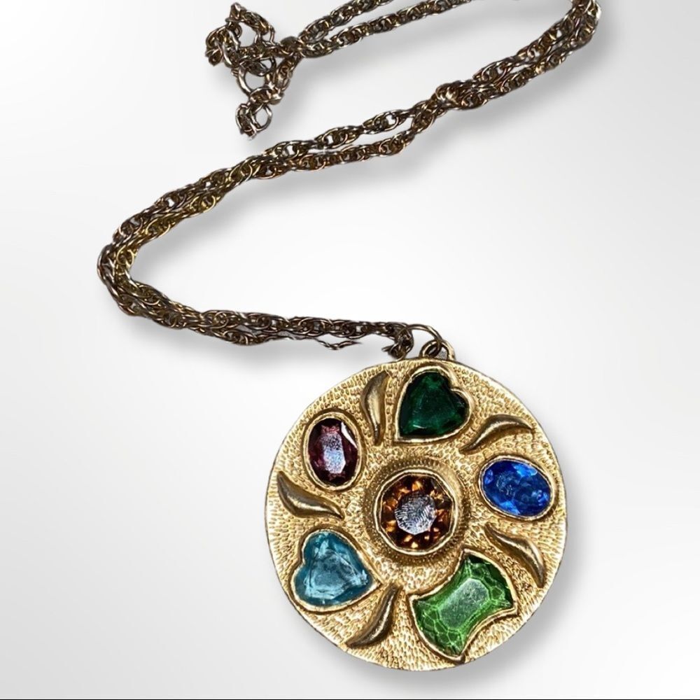 Large Multicolored Multi-Shaped Stone Round Pende… - image 7